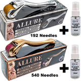 Allure Derma Roller - 540 or 192 Titanium Microneedles 0.25mm to 2.5mm Needles - Anti Aging Skin Care Hair Growth Tool - Allure For Beauty