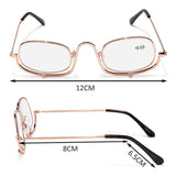 Magnifying Makeup Glasses Flip Down Folding Metal Frame Eyeglasses 1.50 - 4.00 Allure For Beauty