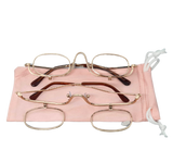 Magnifying Makeup Glasses Flip Down Folding Metal Frame Eyeglasses 1.50 - 4.00 Allure For Beauty