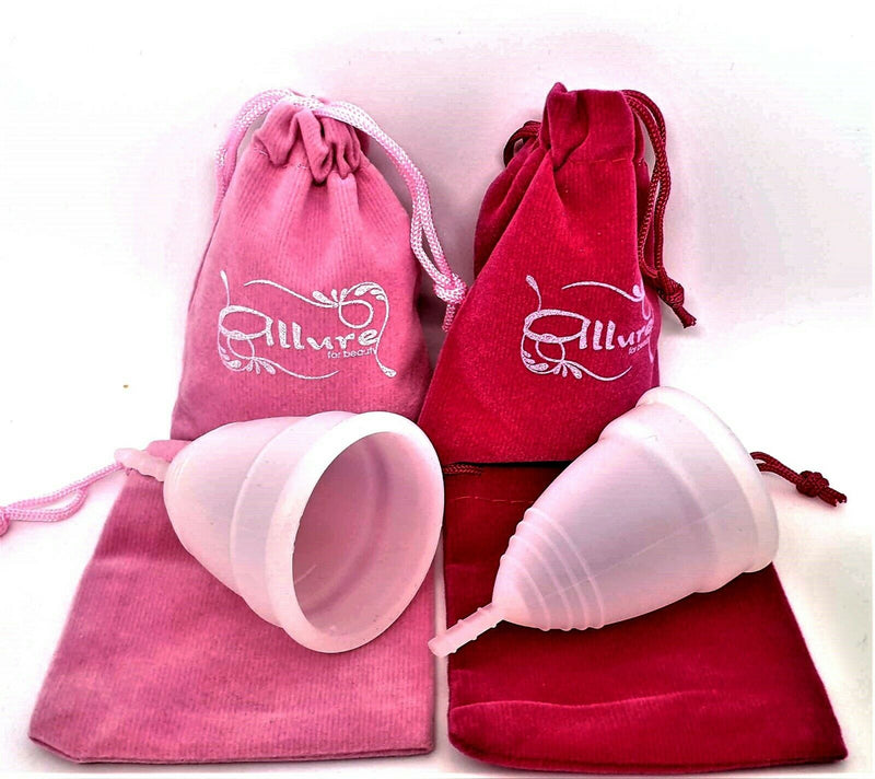 Menstrual Cup Reusable Flexible Silicone Period ALLURE FOR BEAUTY