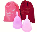 Menstrual Cup Reusable Flexible Silicone Period ALLURE FOR BEAUTY