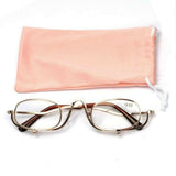 Magnifying Makeup Glasses Flip Down Folding Metal Frame Eyeglasses 1.50 - 4.00 Allure For Beauty