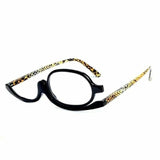 Magnifying Makeup Glasses - Flip Down Folding Eyeglasses for Precision Eye Makeup (1.50 - 4.00 Diopter) - Allure For Beauty