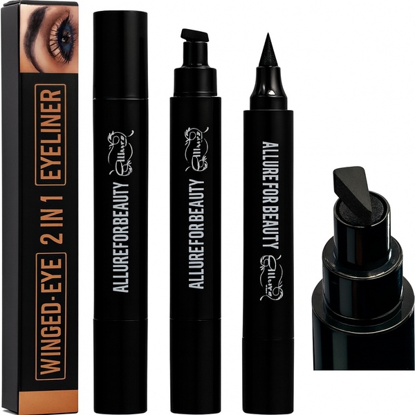 Allure For Beauty – Instant Wing Stamp Eyeliner (Thin & Thick) | Vegan, Smudge-Proof, Australia - Allure For Beauty