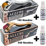 Allure Derma Roller - 540 or 192 Titanium Microneedles + FREE 30ml Steriliser Spray - Anti Aging Skin Care Hair Growth Tool - Allure For Beauty