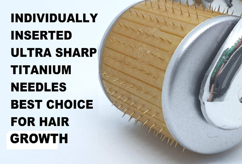Premium Derma Roller Hair Loss Kit 1.0mm 192 Titanium Needles Serum & Steriliser