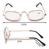 Magnifying Makeup Glasses Flip Down Folding Metal Frame Eyeglasses 1.50 - 4.00