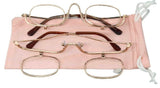 Magnifying Makeup Glasses Flip Down Folding Metal Frame Eyeglasses 1.50 - 4.00 Allure For Beauty