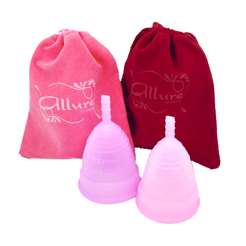 Menstrual Cup Reusable Flexible Silicone Period ALLURE FOR BEAUTY